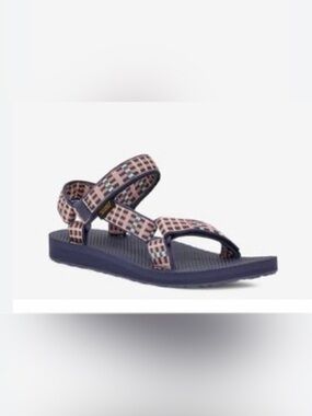 Teva Women Navy and Pink Geometric Strap Sandal Size 10